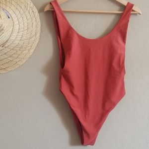 NWOT Aerie Scoop Back One Piece Rust